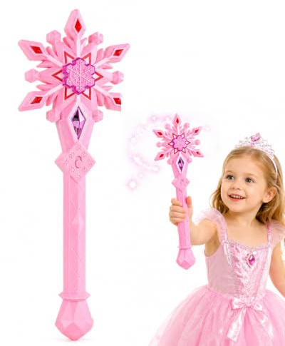 BTACGWP 1 Pièce Une baguette magique féerique lumineuse,accompagnée d'effets lumineux et sonores,stimule l'imagination sans limites;un accessoire indispensable pour les déguisements de princess