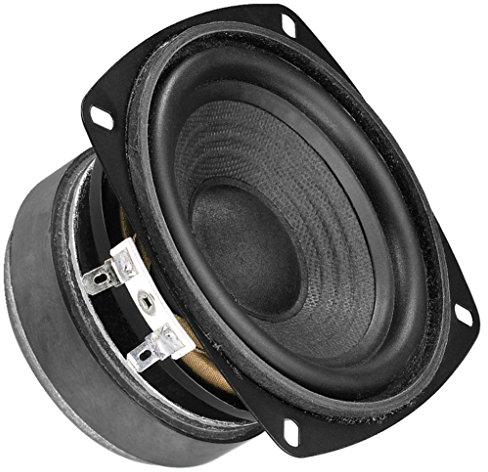 MONACOR SP-100/8 Hi-Fi Tiefmitteltöner, Bass Speaker mit stabiler Papiermembran, hochwertiger Alu-Spule, Polkernbohrung und Gummisicke, in Schwarz