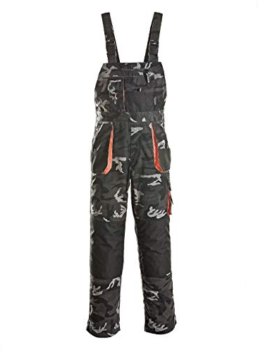 Terratrend Job 3229-54-6210 Größe 54 Herren Latzhose, Camouflage/Grau/Schwarz