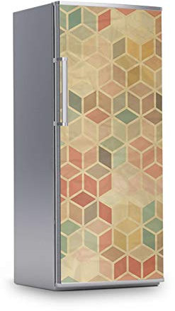 Kühlschrank Folie I Dekofolie für Kühlschranktür - Sticker Folie selbstklebend I Dekoration Küche - Design: 3D Retro