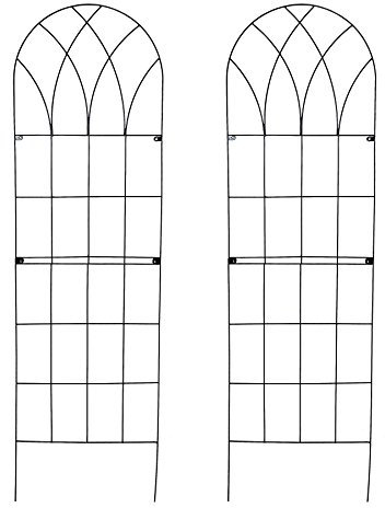 RUDDINGS WOOD 2 x Extra Large Metal Garden Trellises 2.1m high - Wall Climbing Plant Support Trellis Frame