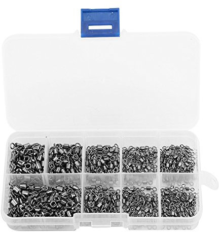 210Pcs Angelwirbel, Strong Angeln Wirbel Angel Swivels Kugellager Mit Solid Rings Angelhaken Verbinder Tackle