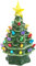 infactory Weihnachtsbaum klein: Deko-Weihnachtsbaum aus Keramik mit LED-Beleuchtung, Timer, 19 cm (Mini Tischdeko, Kleiner Deko, Weihnachtsbaumbeleuchtung kabellos)
