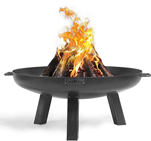 Cook King Polo Feuerschale 70 cm - BBQ Feuerschalen für den Garten - Feuerstelle Outdoor & Feuertonne - Terrasenofen aus Legierter Stahl - Feuerkorb für den Garten - Holzofen Mit Füße - 70x78x30cm