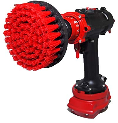 Kornely Premium Bohrbürste Professional – Hart 13 cm Rot | Kratzfreie Reinigungsbürste für Ziegel, Terrassenplatten, Decking, Gartengeräte, Felgen, Pool und Bootsrümpfe