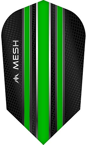 Mission Darts Mesh Dart Flights | 100 Mikron UV-Finish | schlanke Form, grün, 1 Set mit 3 Flights (1xF1986)