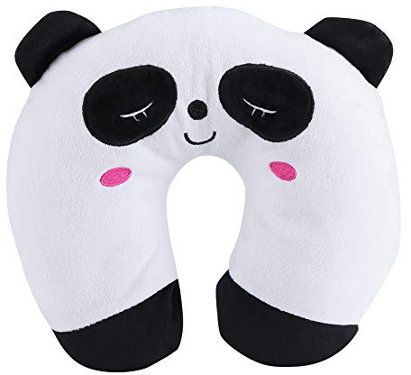 Fydun U-Shaped Neck Pillow Nacken und Kinn Stützendes Tier Nackenstütze & Reisekissen aus PP Baumwolle Weiches U-Förmigen Auto Kopfstützen Spielzeug Kissen(Panda)
