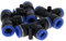 Lot de 4 raccords en T PEG12-10 en plastique à 3 voies avec connecteurs pneumatiques réducteurs de 12 mm à 10 mm Bleu