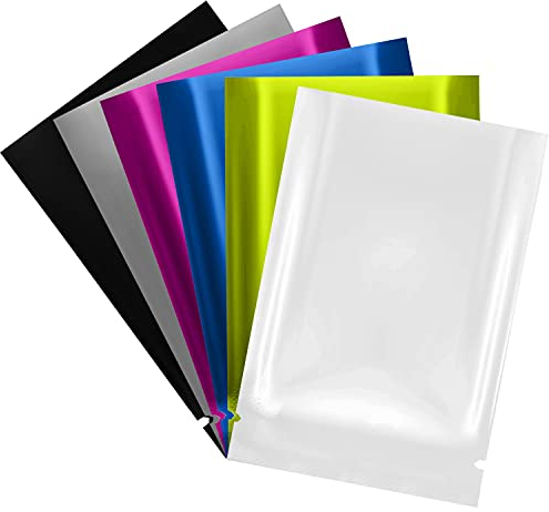 Belle Vous Offene Geordnete Mylar Beutel (200er Set) – 9 cm x 6 cm – Flache Vakuumbeutel Aluminium mit Heißsiegel - Geruchsdichte Alu Bügelbeutel für Lebensmittel, Kaffee, Tee und Mehr