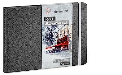 Hahnemühle Toned Watercolour Book Grey, grau getöntes Aquarellbuch, DIN A6