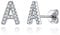 ChicSilver Silber Damen Bling Buchstabe A Ohrstecker mit Zirkonia Alphabet Anfangsbuchstabe Ohrringe für Valentinstag Geburtstag