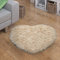 Paco Home Kunstfell Fellteppich Imitat Sitzkissen Herzform Rund Verschiedene Formen, Creme, Grösse:80x75 cm Herz-Form