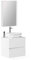 Baikal Mueble de Baño Onyx. Mueble MONTADO, Mueble 2 cajones. Mueble Baño con Lavabo. Mueble Suspendido. Armario de Pared. Lavabo Cerámico. Incluye Espejo. 60cm Blanco.