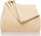 LAYNENBURG Premium Tagesdecke 150 x 200 cm - Waffelpique 100% Baumwolle - leichte Sommerdecke Waffeloptik - Baumwolldecke als Bett-Überwurf, Sofa-Überwurf - Sofa-Decke (Cappuccino - Beige)