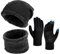 Wintermütze Schal Touchscreen Handschuhe Set - Unisex Beanie Strickmütze Winterschal Thermo Handschuhe | Fleecefutter Warme Knit Hut Loop Schal Rutschfeste Handschuhe | für Herre Ski 3-in-1 Winter-Set