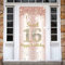 Süßer 16. Geburtstag Mädchen Deko, Sweet 16 Happy Birthday Roségold Door Banner, 16. Geburtstag Stoff Schild Plakat Türdekoration Hintergrund Geburtstagsfeier Deko