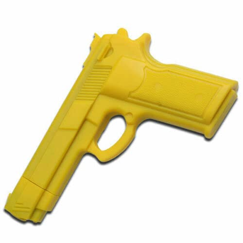 7 Realistic Fake Rubber Training Gun For Martial Arts Krav Maga Self Defence Orange Black Yellow (Yellow)