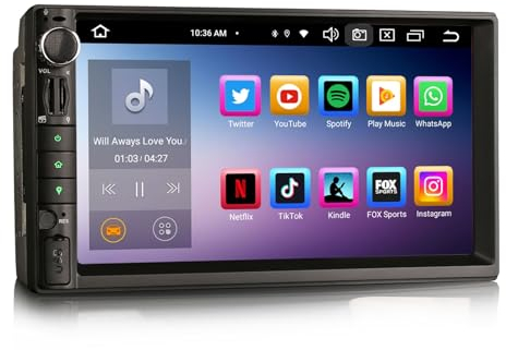 GONFEN 7 Inch Screen 4GB + 64GB 8-Core Android 13 DAB+ Car Radio Double 2Din with GPS Navigation for Nissan DSP WiFi SD Bluetooth 5.0 Wireless Apple CarPlay Android Car AM/FM Radio RDS DVR OBD2 TPMS