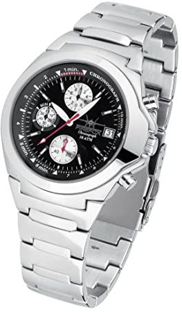 FIREFOX Classic FFS06-102 schwarz Chronograph Herrenuhr Armbanduhr Sicherheits- Faltschließe 10 ATM wasserdicht