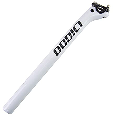 YouLpoet Carbon Fahrrad Sattelstütze 27,2/30,8/31,6 * 350/400MM Fahrrad Sattelstütze Setback Fahrrad Sattelstütze 3K Glossy für Mountainbike,Weiß,27.2 * 350mm