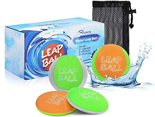Ryaco Wasserbälle Sprungball – 4 Stück Wasserball Bouncing Ball für Kinder und Erwachsene – Extreme Wasser Badespaß für Pool und Meer – Wasserball Kinder Klein Strandball Neoprenball