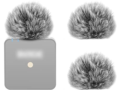 Geekria for Creators Furry Windschutzscheibe, kompatibel mit Rode Wireless GO, Mic DeadCat Windschutz, Flusenabdeckung, Windgeräuschunterdrückung (Grau, 3 Stück)