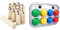Relaxdays Kubb Wikingerspiel & Simba 107401391 - Boccia Spiel Tragekorb, 8 Kugeln 7x8cm, 2 Zielkugeln