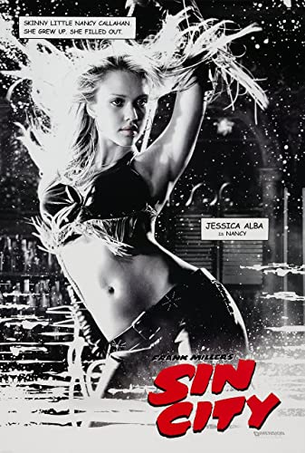 Sin City Jessica Alba Poster A4 - Filmkunstposter in verschiedenen Größen für Wohn- oder Schlafzimmerideen. Randlose Kultfilmbilder, klassische ikonische 70er, 80er, 90er Jahre, Vintage-Retro-Wanddek