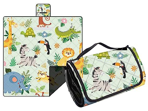 Hayisugal Picknickdecke Sandfrei Stranddecke Wasserdicht Campingdecke Waschbar Strandunterlage Tragbare Picknickdecke Soft für Strand,Picknick,Wandern,Reisen, Zebra, 150 x 200 cm