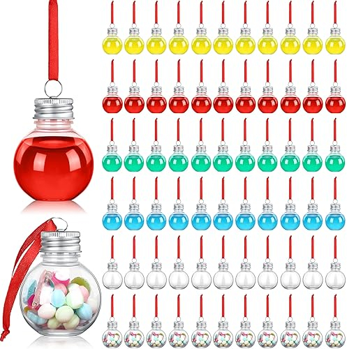 Leyndo 150 Stück Weihnachtskugeln Kunststoff befüllbare Kugel Ornament Weihnachten Hängende Ornamente Wasserflasche Glühbirnen für Zuhause Weihnachten Urlaub Dekor