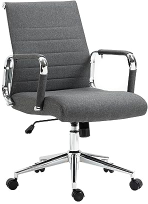 SVITA Office Comfort Bürostuhl Schreibtischstuhl Drehstuhl Chefsessel Stoffbezug Dunkelgrau