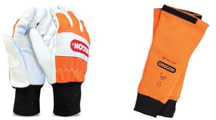 Oregon Chainsaw Left-Hand Protection Leather Gloves and Chainsaw Protective cuffs, size S