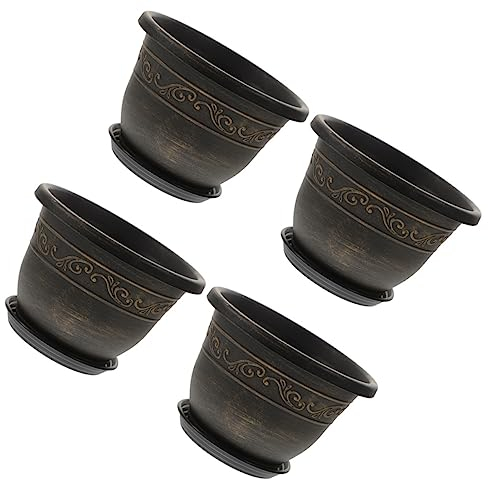 POPETPOP 4 Ensembles Pot de Fleur Pots de Fleurs pour Plantes d'extérieur Cache-Pot décoratif Pots pour Plantes Pots de Plantes d'intérieur Pot à bonsaï de Bureau Cactus