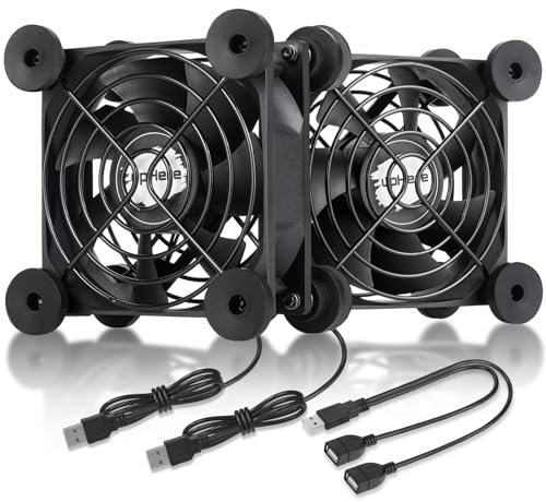 upHere gaming ventilador pc 80mm Ventiladores alimentados,la computadora Ventilador,USB Refrigeración silenciosa,de 5 v Compatible para PC/Xbox/Playstation/TV Box, etc. (U803)