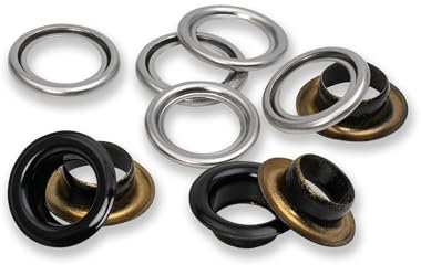 Prym 542541 542542 Ösen mit Scheiben, rot/silberfarbig, vearbeitbar mit dem Vario Creative Tool, schwarz, Ø 11 mm, 20 Anzahl