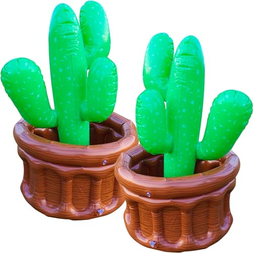 Cotiny Confezione da 2 contenitori gonfiabili a forma di cactus da 71 cm, grandi, giganti, per feste, feste occidentali, decorazioni