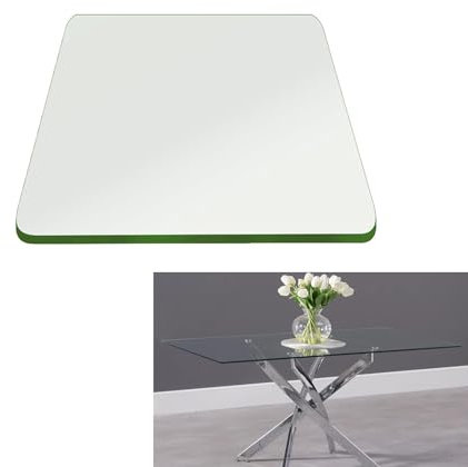 SXKJQER Verre Trempé Verre Table De Bout Rectangle/Carré, Dessus De Table Verre Trempé, Clair Table Top Maison Table en Verre, pour Table De Salle À Manger, Table Basse(45x45cm)