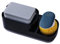 Dispensador Jabón Cocina (Negro) con Cepillo Desmontable y Estropajo, Dispensador de Jabón con Soporte para Esponja, Dosificador Jabón Cocina Elegante y Fácil de Usar