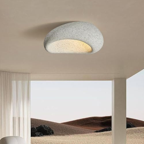 HEYUN Wabi-sabi Deckenlampe Moderne E27 Polyethylen-Lampenschirm Harz Deckenleuchte Kreative Lampe Decke Für Schlafzimmer Esszimmer Wohnzimmer Flur Innenbeleuchtung(B,50)