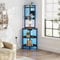 Dripex 152cm Tall Corner Shelf with Power Outlets & Strip Lights, 5 Tier Corner Corner Ladder Shelf, Freestanding Industrial Corner Bookshelf Plant Stand for Small Spaces