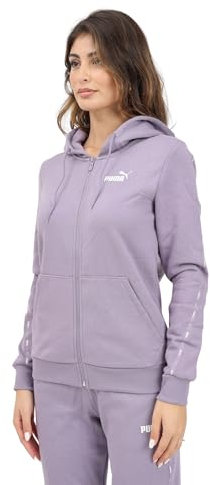 PUMA Felpa con Zip Ess Tape Lilla da Donna M