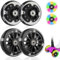 Leuchtende Scooter Räder, 2 Paar Led Scooter Rollen Räder, 80mm,120mm Scooter Ersatzräder, Stunt Scooter Räder LED-Lichtrollen mit ABEC 7 Kugellager, Rollerräder für Allerlei Scooter (Schwarz)