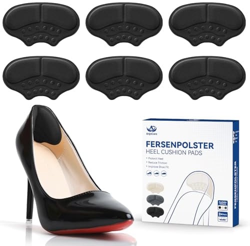 AnjoCare Coussinets de Talon, 3 Paires de Talon Chaussure Autoadhésives pour Chaussures Lâches, Antidérapants Coussinet Chaussure pour Baskets, Talons Hauts, Chaussures en Cuir Trop Grandes