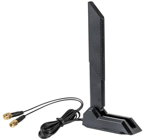 Supaerial Tri-Band 2.4GHz 5.8GHz 6GHz WiFi 6E Magnetic Base Antenna Aerial for PC Desktop ASUS ROG Strix Gaming Motherboard and Router Range Extender Booster