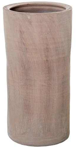 DRW Portaombrelli rotondo in ceramica in marrone chiaro 24x24x48 cm