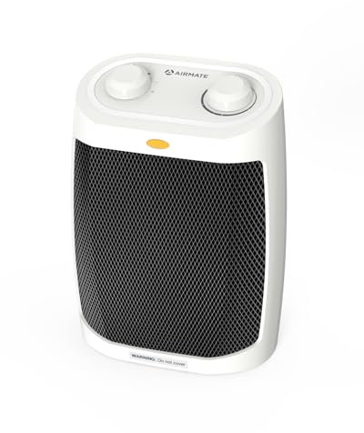 AIRMATE Stufetta Elettrica Basso Consumo, Termoventilatore PTC 2000W con 3 Modalità, Stufa Energetica con Protezione da Surriscaldamento e Anti-Inclinazione (Bianco)