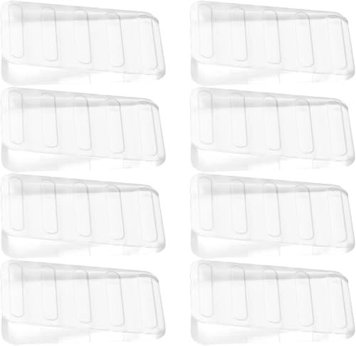 8 Stück Weiß Türkeil,3 x 5cm Türstopper Klein Türkeil,Multifunktional Türkeile Rutschfest mit 4 Rutschfest Streifen,ABS Keile Kunststoff,Für Nivellieren Unebener Tische,KommodenbeineMöbel