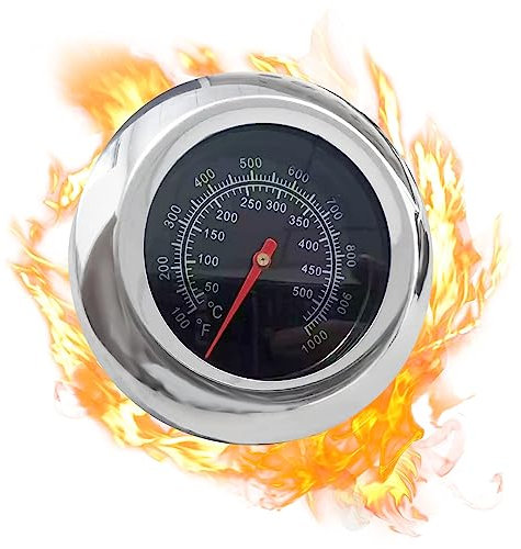 Stainless Steel BBQ Smoker Grill Thermometer - Precise Temperature Gauge for Accurate Readings up to 500℃ (Silver)