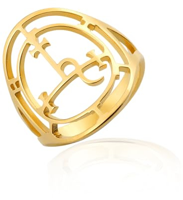 VASSAGO Sigil of Lilith Ring für Frauen Männer Pagan Goddess Statement Ring Stilvolle Hexerei Mythologie Inspirierter Schmuck