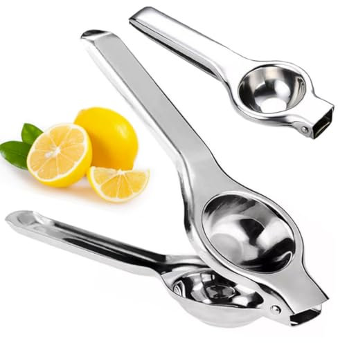 PARENCE.- Spremiagrumi manuale in metallo - Spremiagrumi in argento solido per limoni e agrumi - Facile da usare e da pulire - Cottura confortevole - Succhi freschi fatti in casa